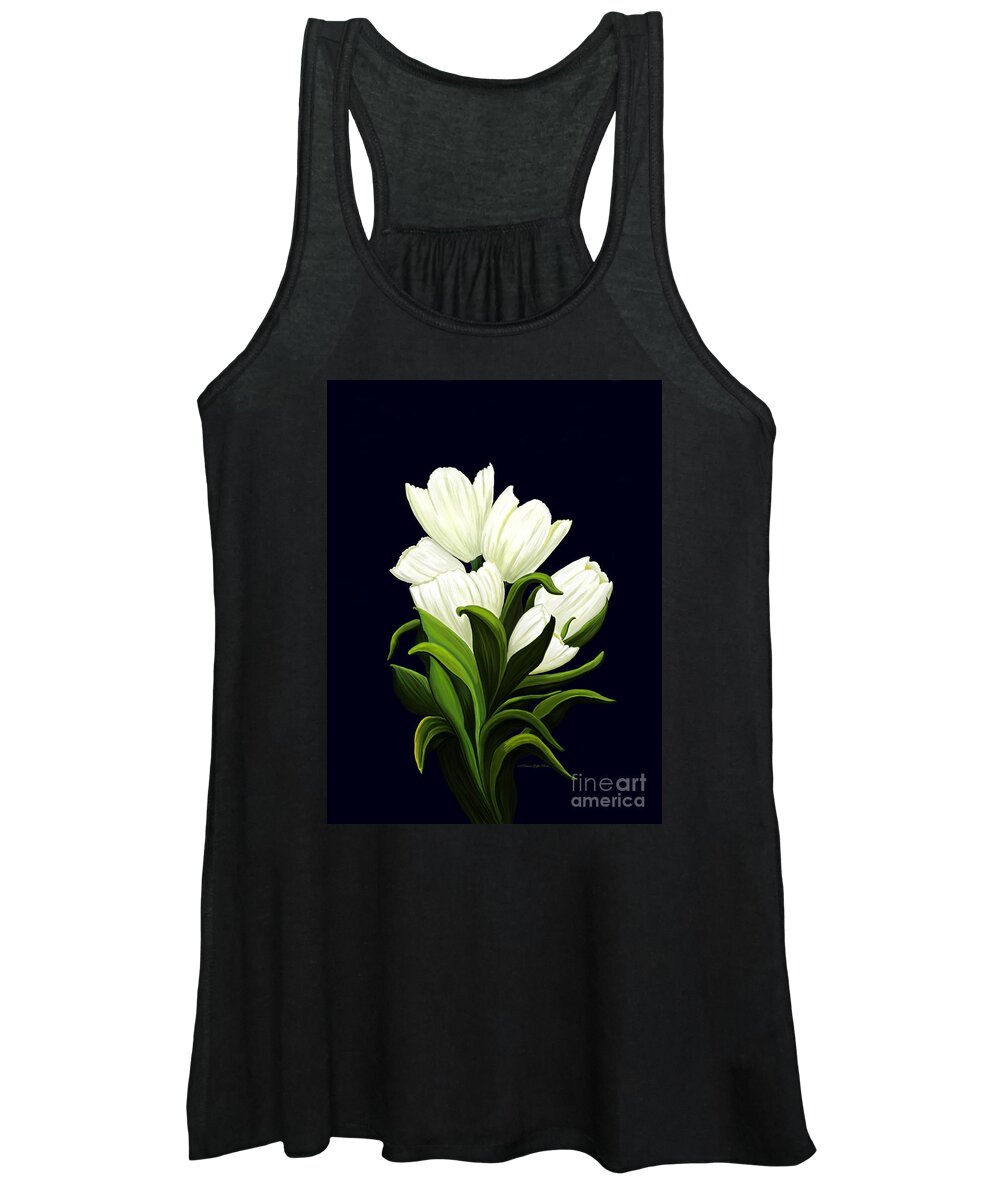 Mixed Media Women's Tank Top featuring the painting White Tulips by Patricia Griffin Brett