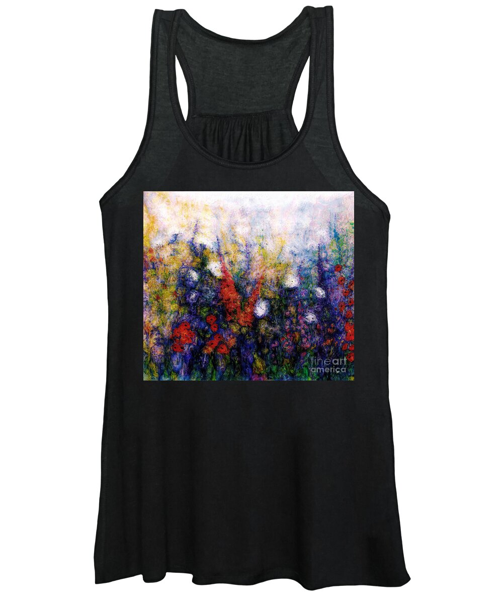 Flowers Women's Tank Top featuring the mixed media Wild Meadow Flowers by Claire Bull