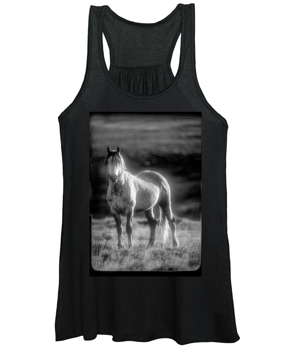 Mark Miller Photos Women's Tank Top featuring the photograph Wild Wyoming Horse Encounter by Mark Miller