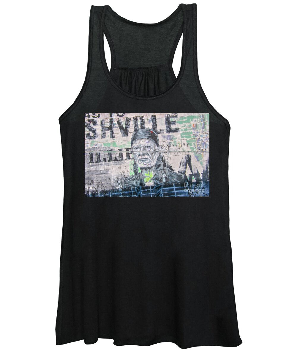 Willie Nelson Women's Tank Top featuring the photograph Willie by Pamela Williams