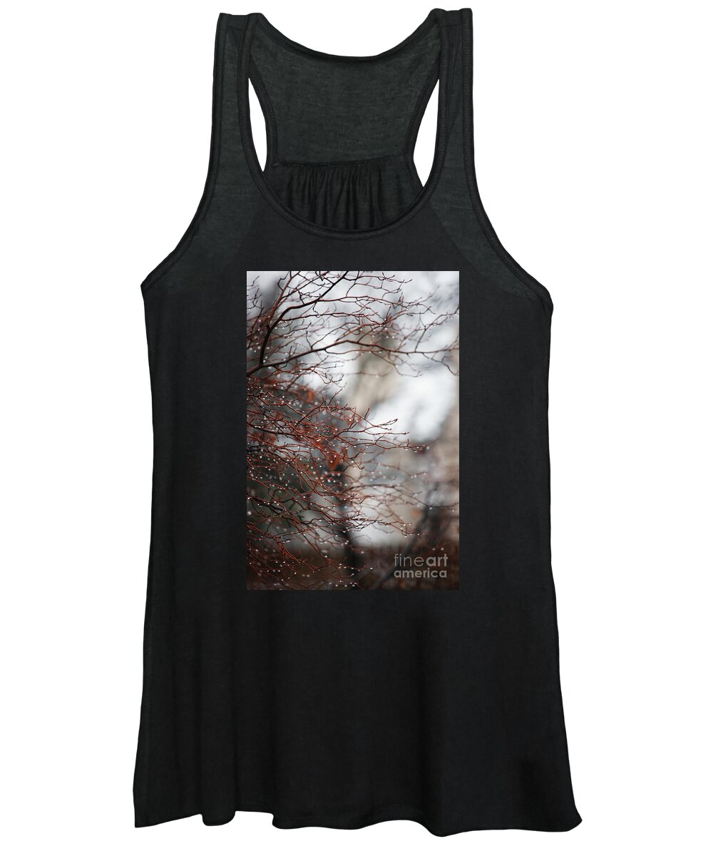 Trees Women's Tank Top featuring the photograph Wintry Mix by Linda Shafer