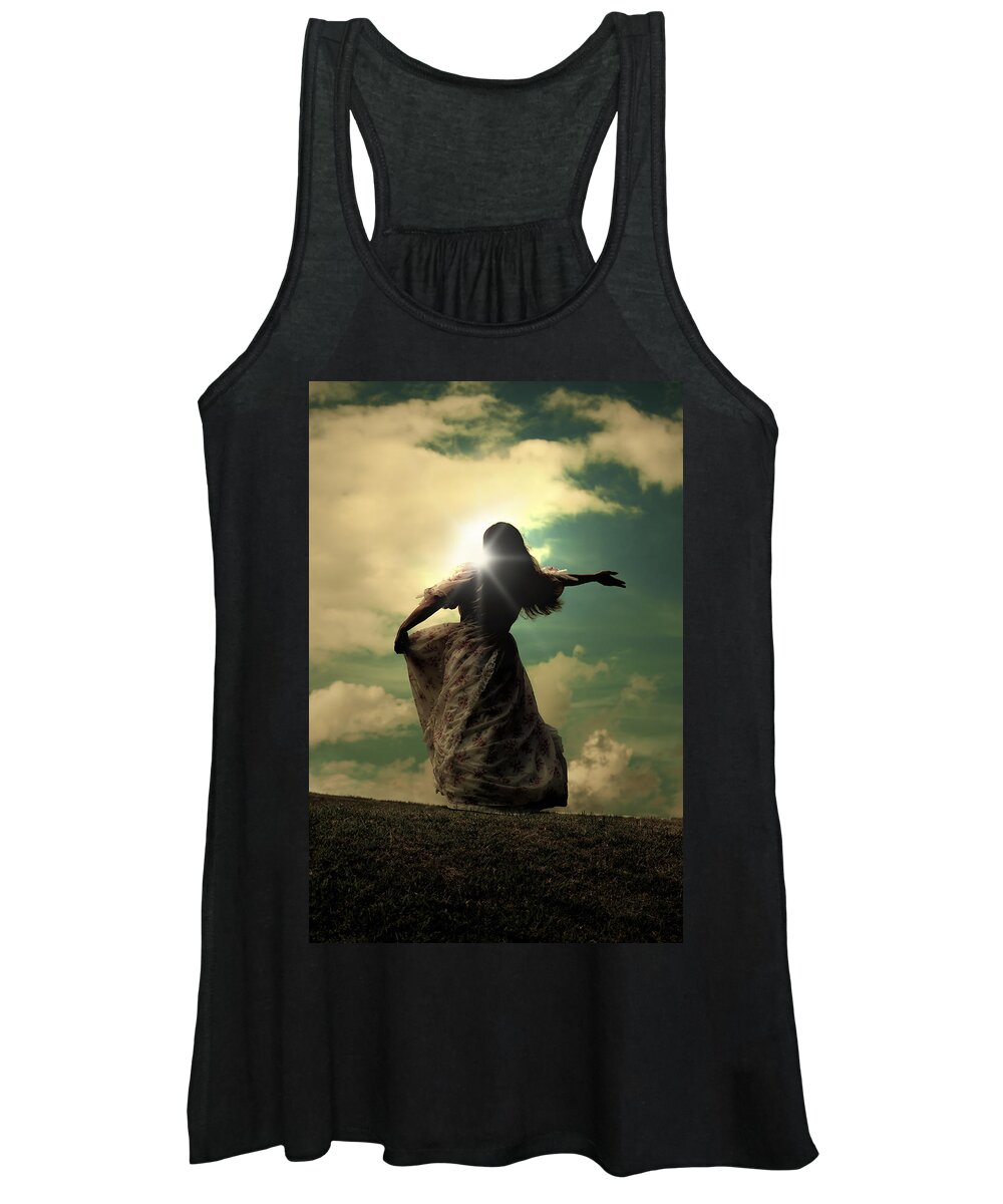 Female Women's Tank Top featuring the photograph Woman On A Meadow by Joana Kruse