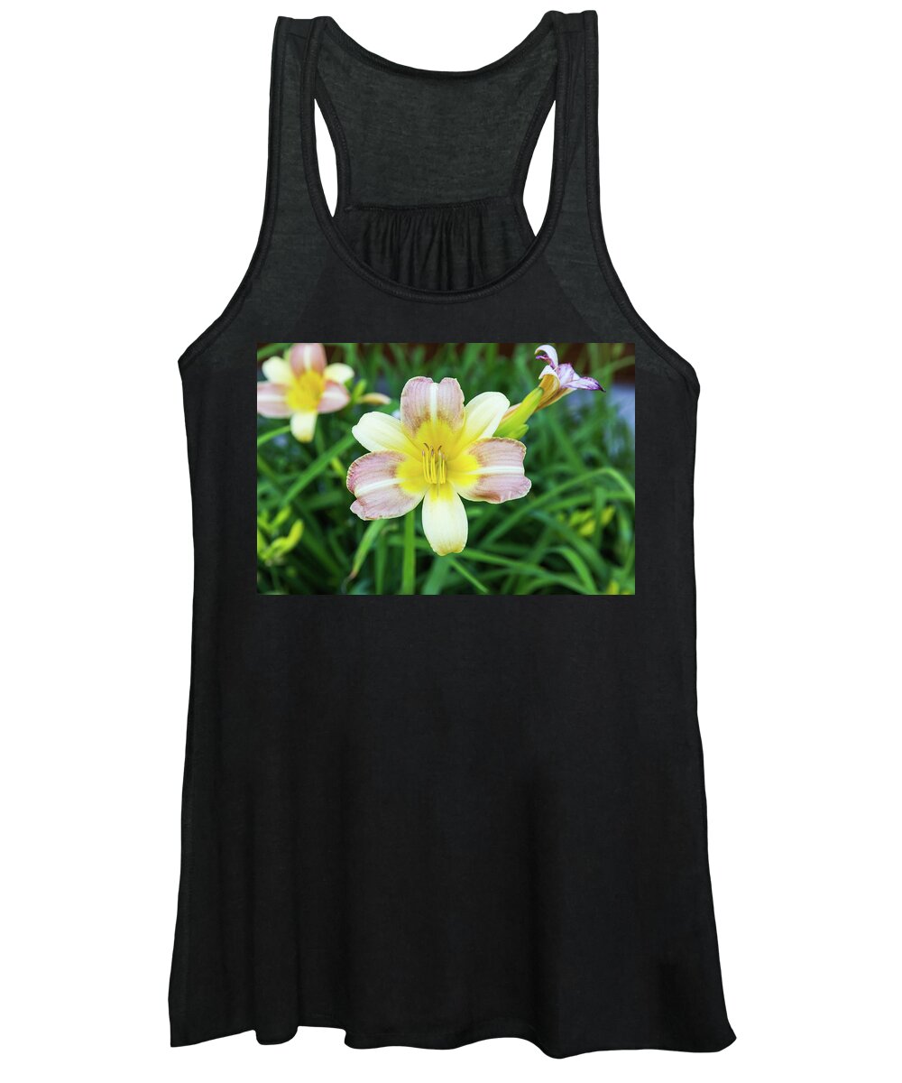 Daylily Women's Tank Top featuring the photograph Yellow Daylily by D K Wall