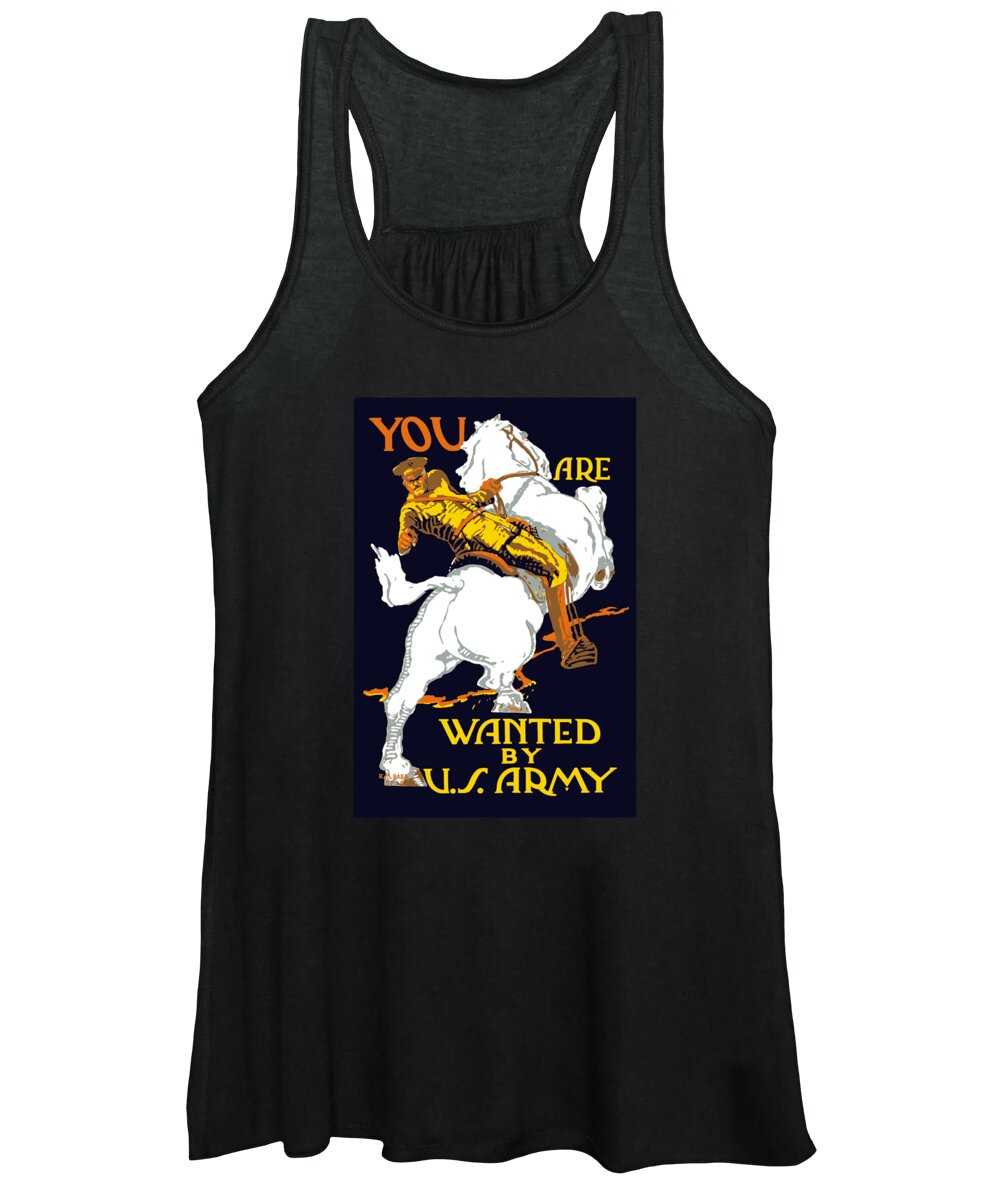 Ww1 Women's Tank Top featuring the painting You Are Wanted By US Army by War Is Hell Store