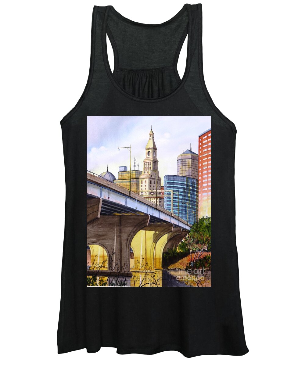 Hartford Women's Tank Top featuring the painting Cityscape by Joseph Burger
