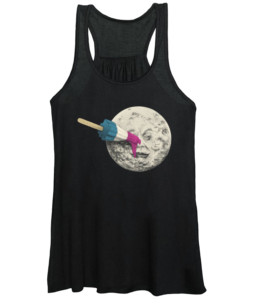 Moon Women's Tank Top featuring the drawing Summer Voyage - Option by Eric Fan