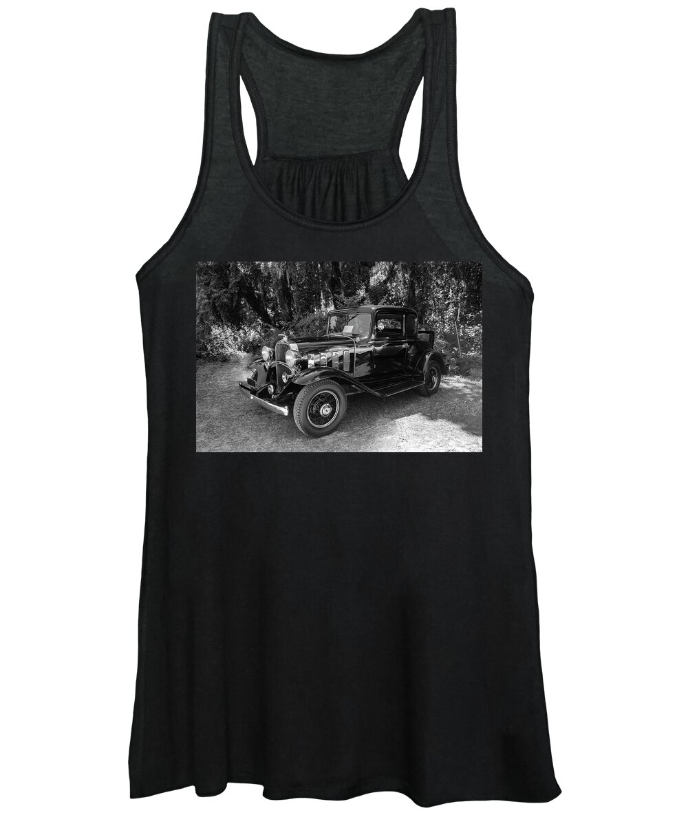 1932 Chevrolet Women's Tank Top featuring the photograph 1932 Antique Chevrolet BW by Carlos Diaz