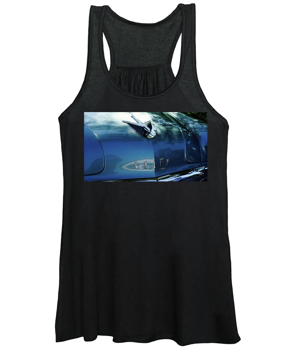 Car Women's Tank Top featuring the photograph 1950s Buick Emblem by Cathy Anderson