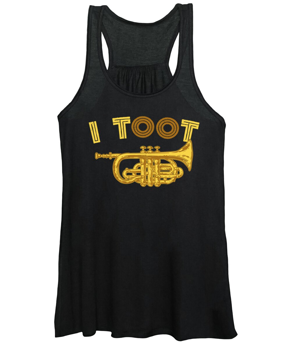 Drum Women's Tank Top featuring the digital art I Toot Trumpets Music Instrument #2 by Mister Tee