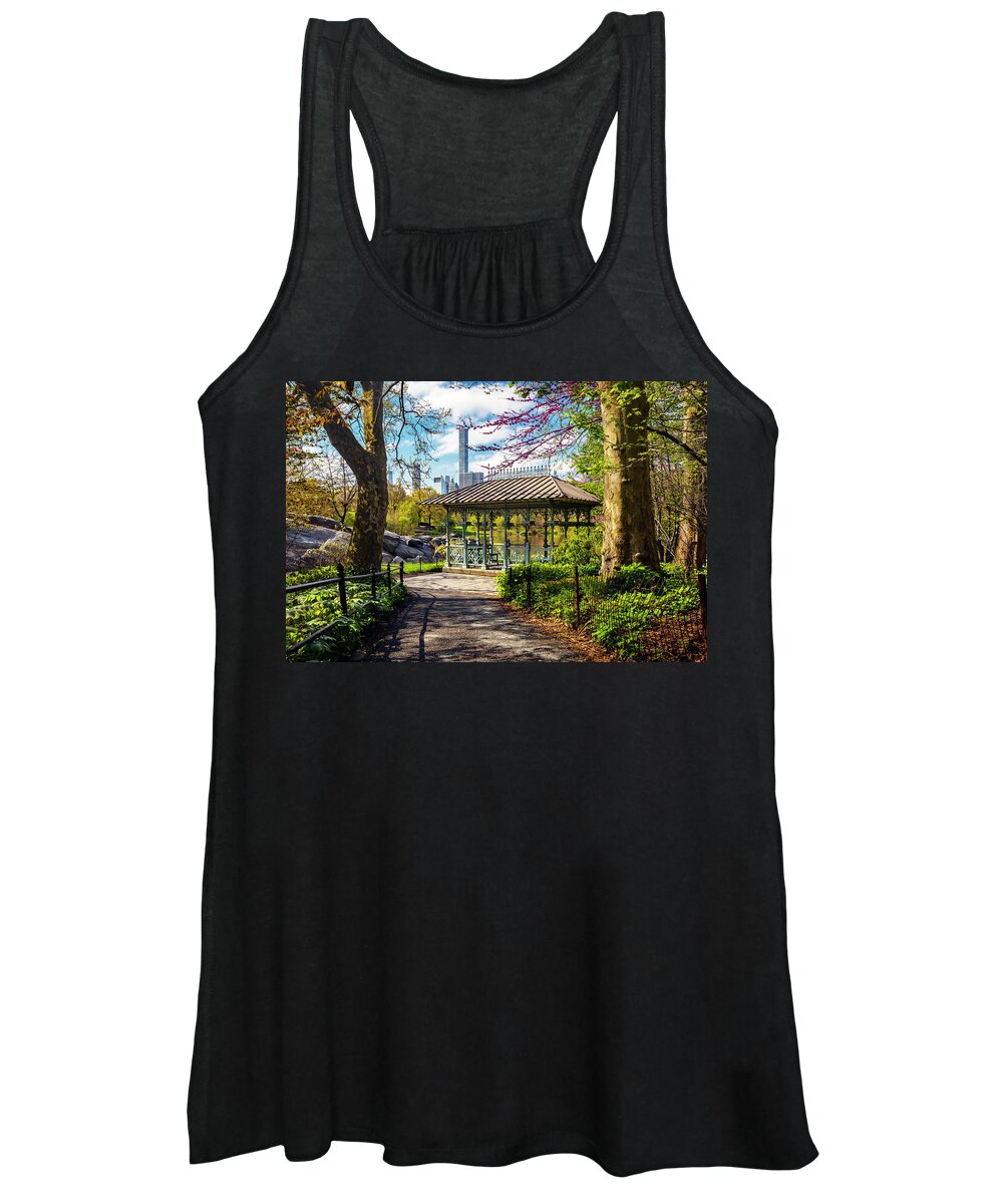 Estock Women's Tank Top featuring the digital art Ladies' Pavilion, Central Park Nyc #4 by Claudia Uripos
