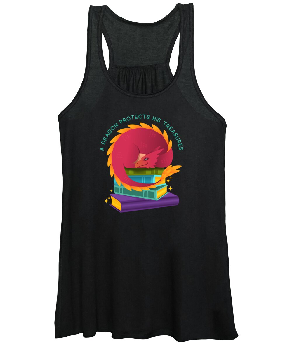 Painting Women's Tank Top featuring the painting A Dragon Protects His Treasures by Little Bunny Sunshine