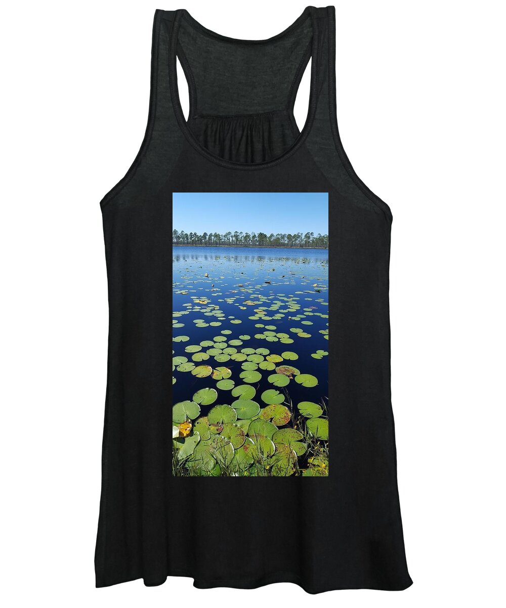 Florida Women's Tank Top featuring the photograph A Sea of Lily Pads by Lindsey Floyd