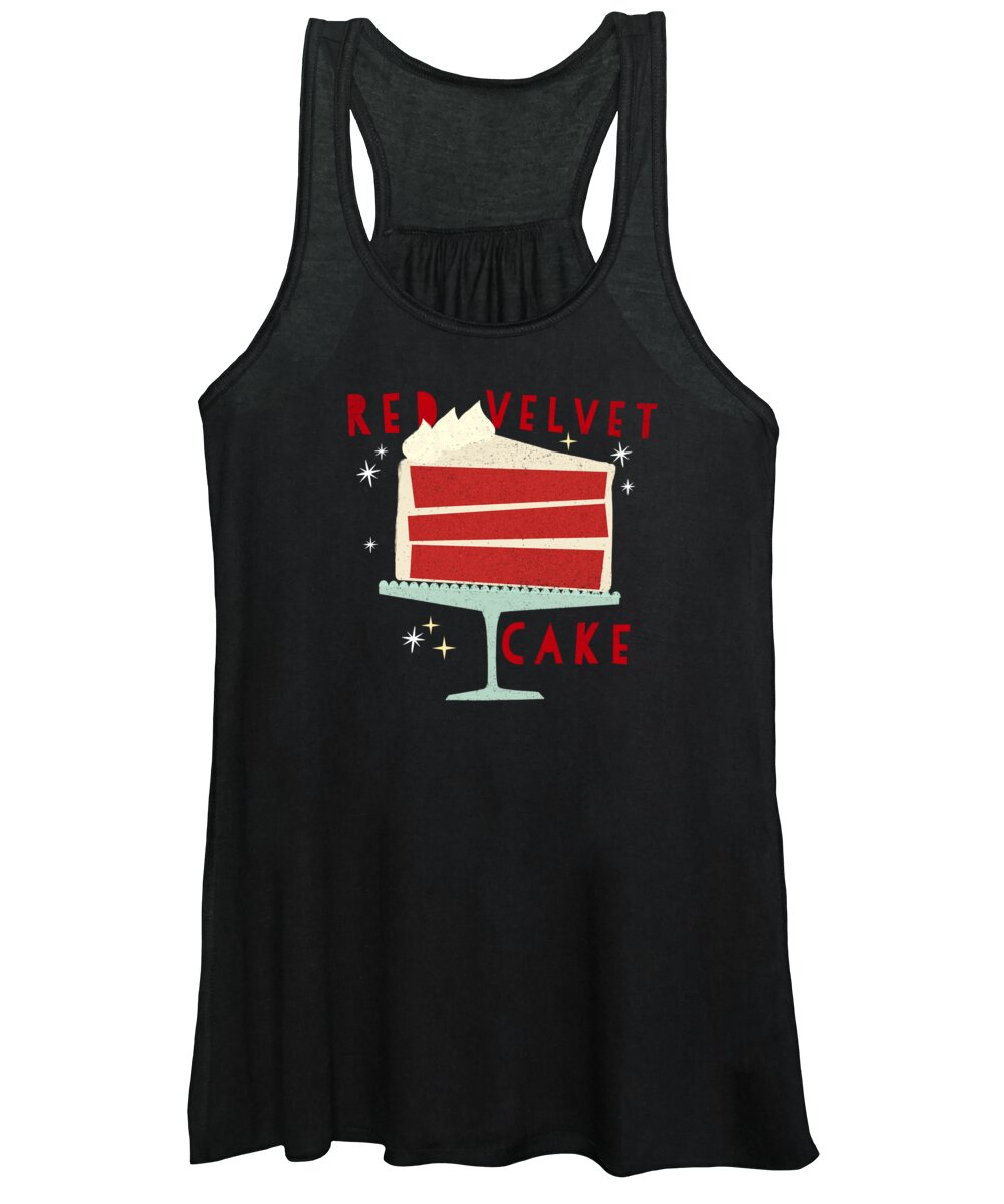 Graphic-design Women's Tank Top featuring the painting All American Classic Red Velvet Cake by Little Bunny Sunshine