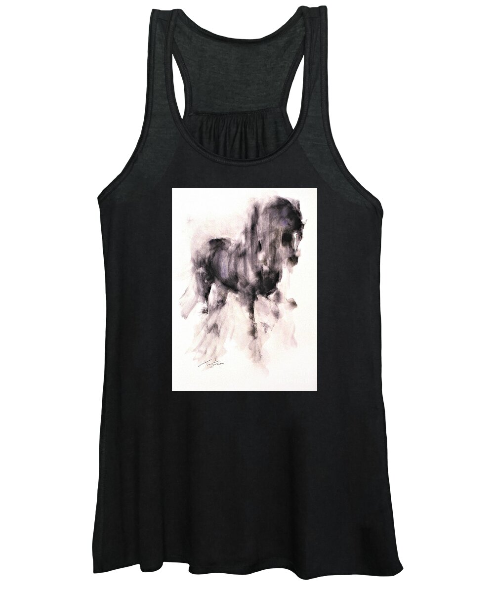 Horse Painting Women's Tank Top featuring the painting Oman by Janette Lockett