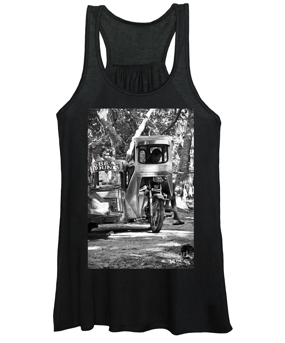 Portrait Women's Tank Top featuring the photograph Bea Younis - Black and White by Yavor Mihaylov