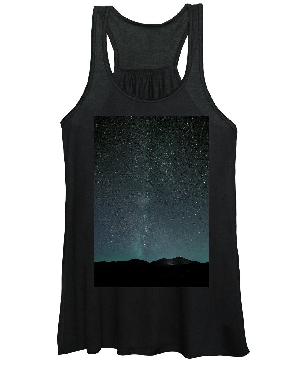 Milky Way Women's Tank Top featuring the photograph Blue Milky way over Jay Peak by Doolittle Photography and Art