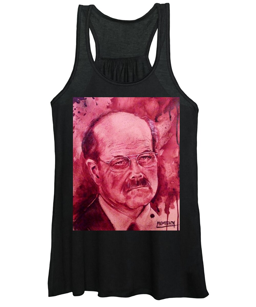 Ryan Almighty Women's Tank Top featuring the painting BTK DENNIS RADER port fresh blood by Ryan Almighty