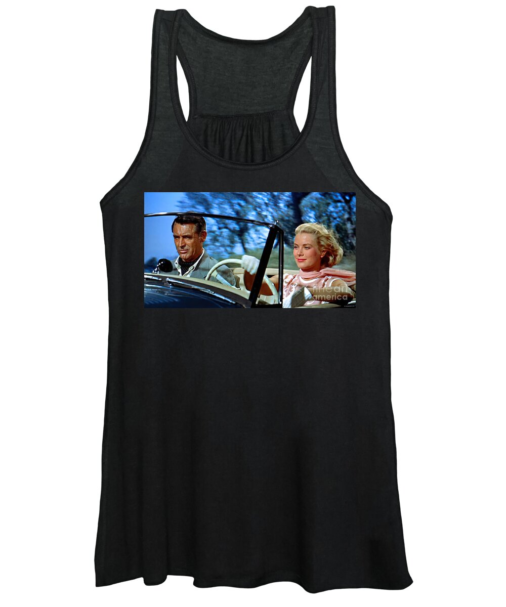 Vintage Women's Tank Top featuring the photograph Cary Grant And Grace Kelly Driving Sunbeam Alpine by Retrographs