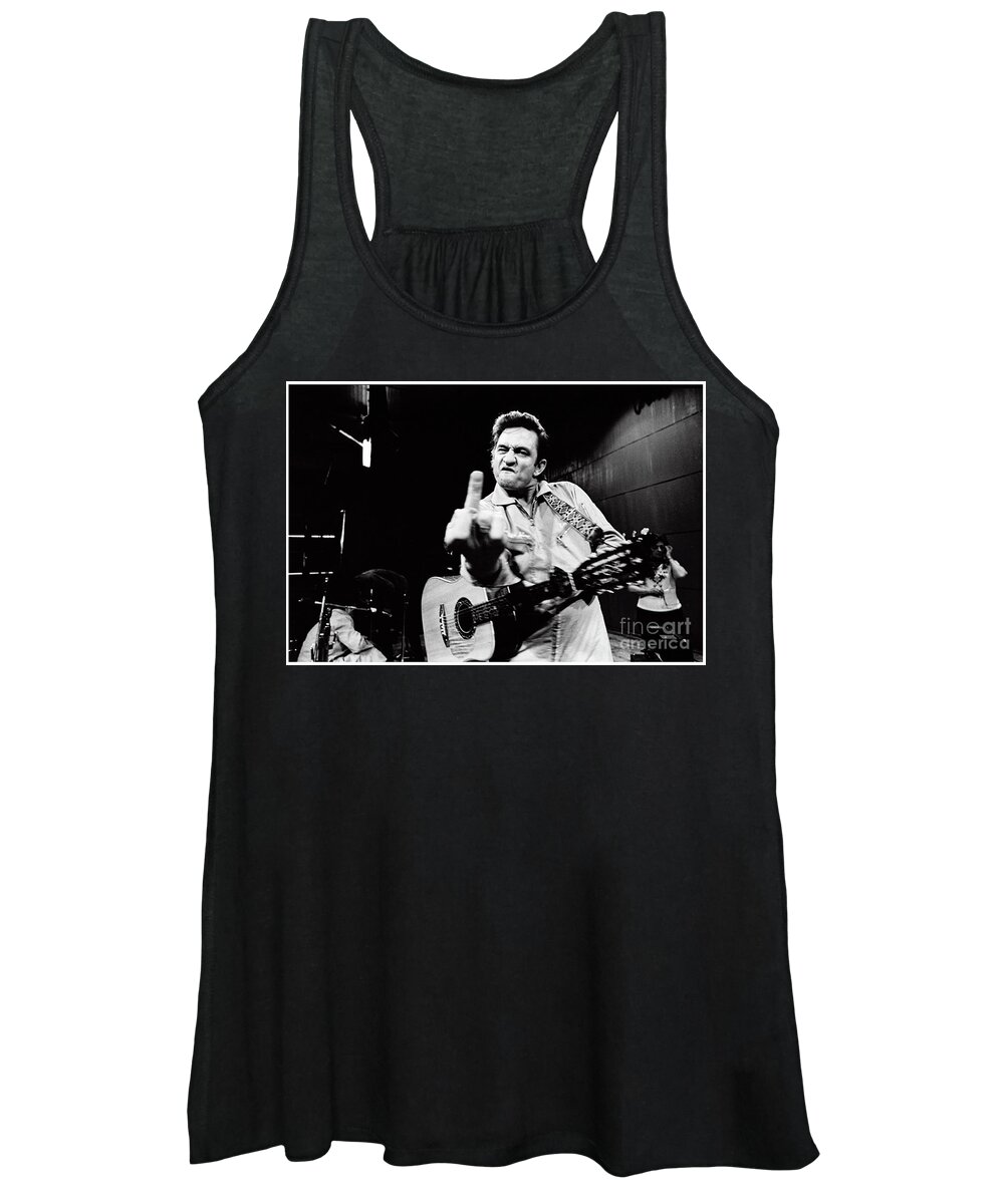Johnny Cash Women's Tank Top featuring the photograph Cash by La Dolce Vita