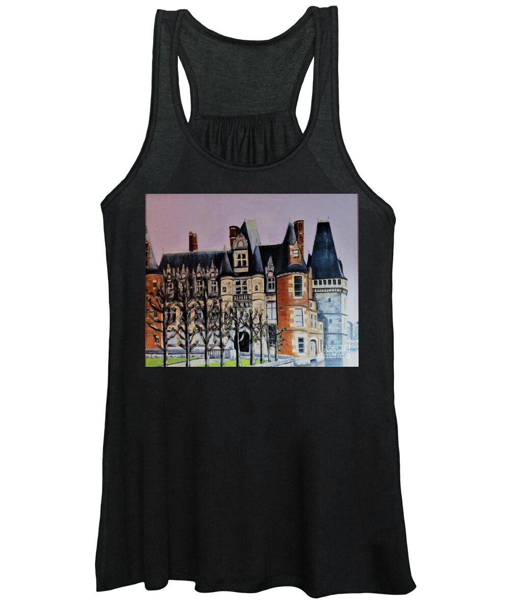 Chateau Women's Tank Top featuring the painting Chateau de Maintenon by Laurie Morgan