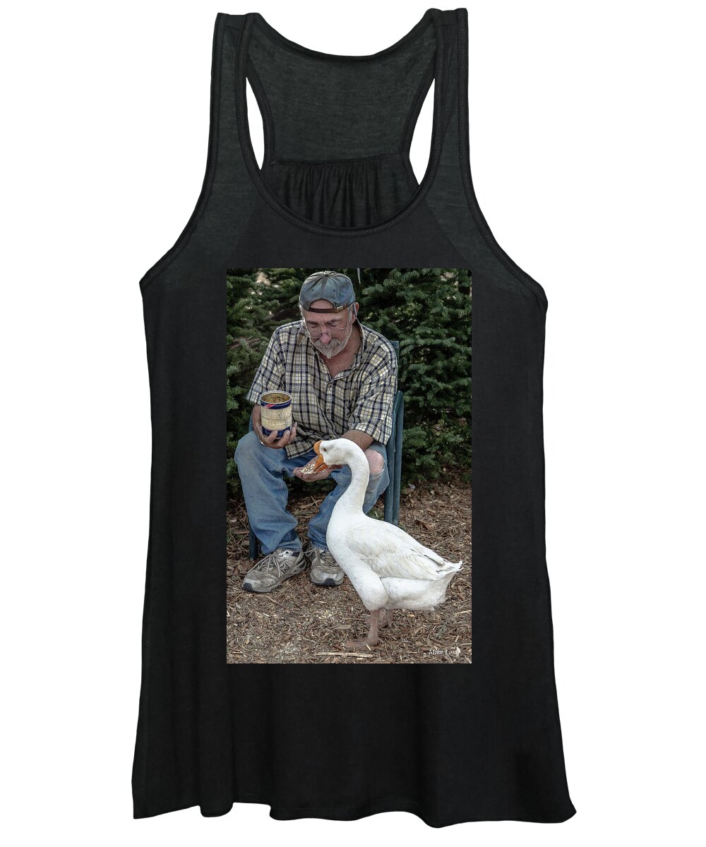 Goose Women's Tank Top featuring the photograph Chow Time by Mike Long