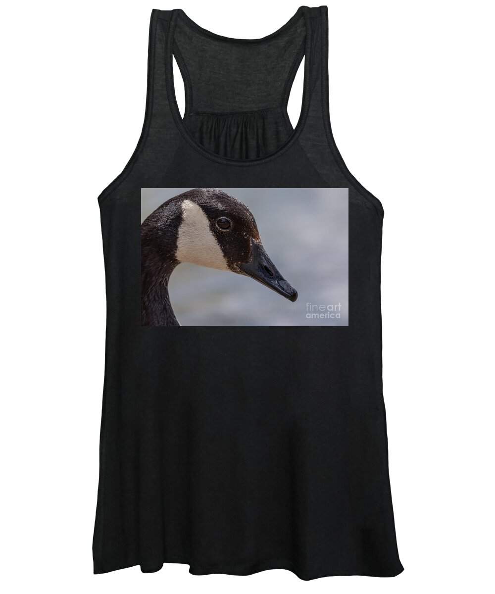 Photography Women's Tank Top featuring the photograph Close up Goose Portrait by Alma Danison