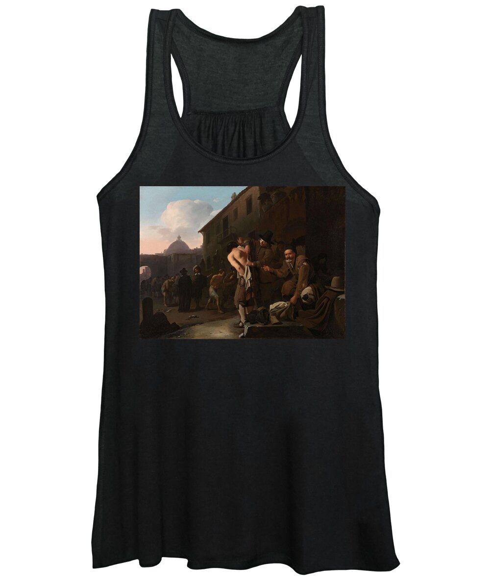 Canvas Women's Tank Top featuring the painting Clothing the Naked. De naakten kleden. by Michael Sweerts