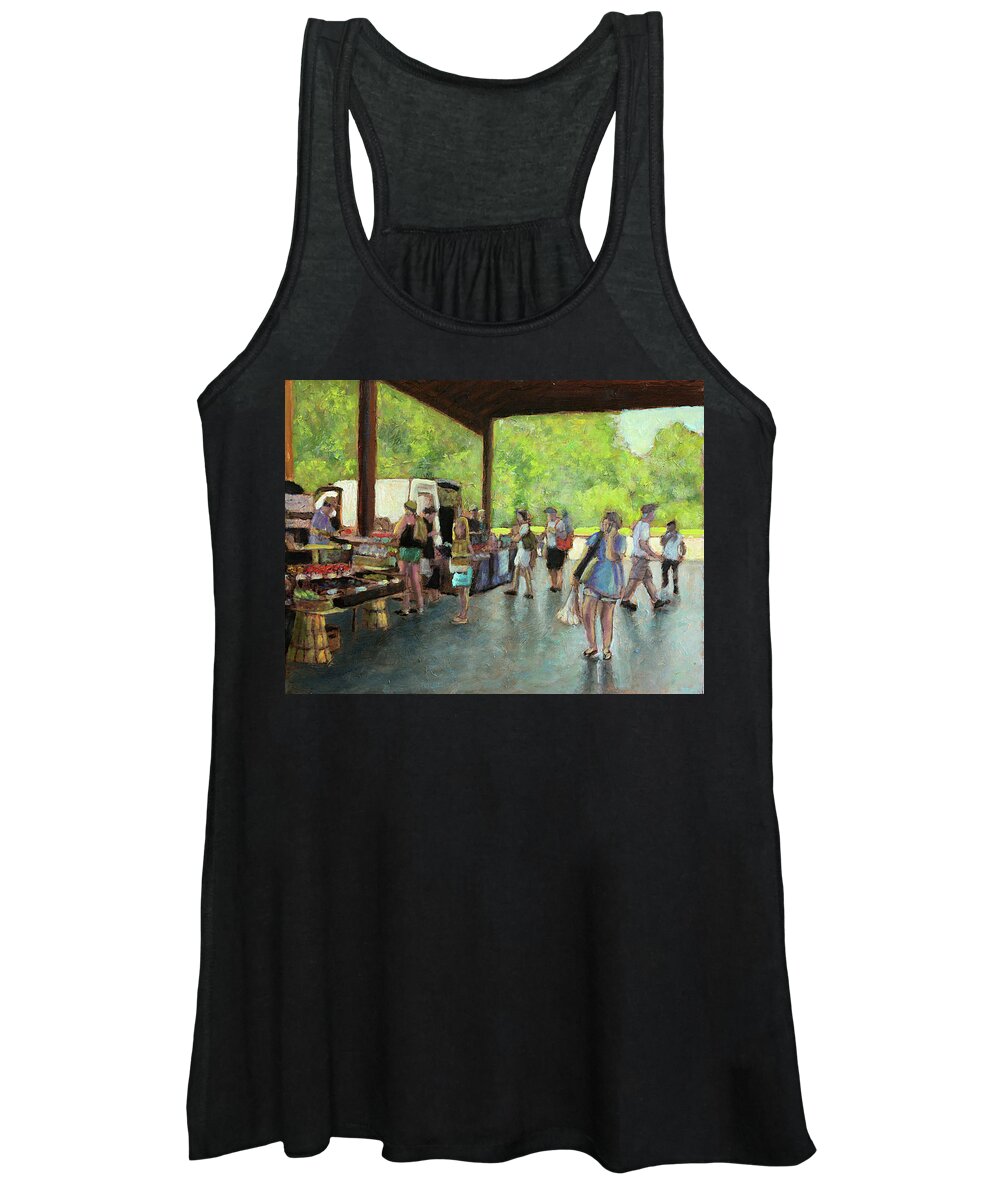 Farmer's Market Women's Tank Top featuring the painting Coming to Market by David Zimmerman