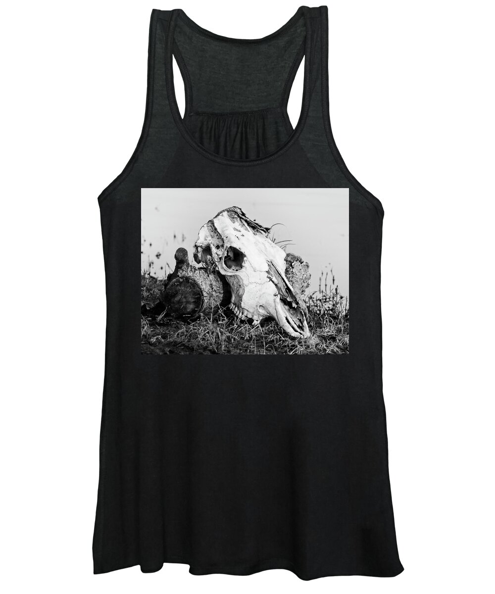 Kansas Women's Tank Top featuring the photograph Cow Skull 002 by Rob Graham