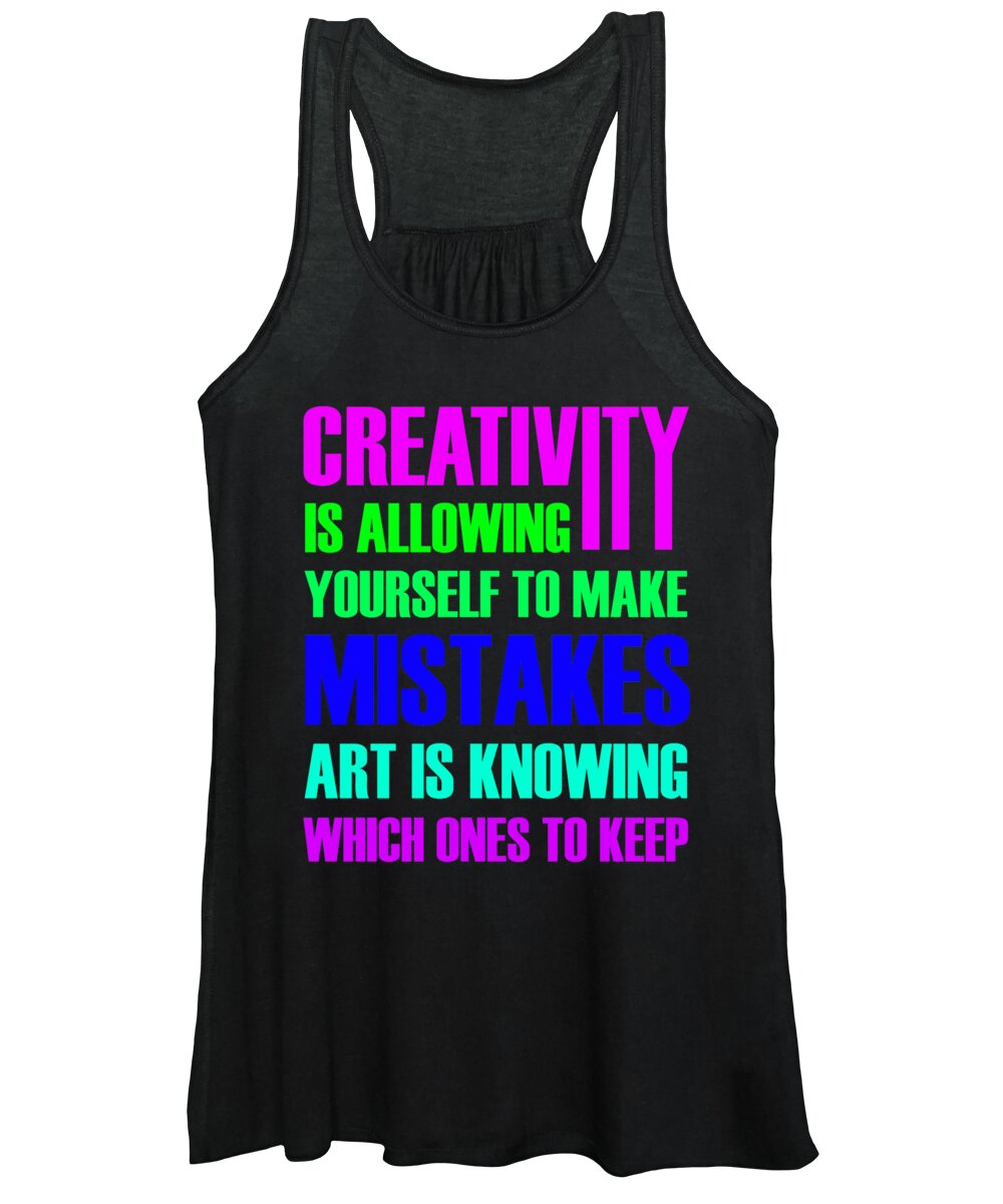 Weed Unicorn Women's Tank Top featuring the digital art Creativity Is Allowing Yourself To Make Mistakes Art Is Knowing 3 by Lin Watchorn