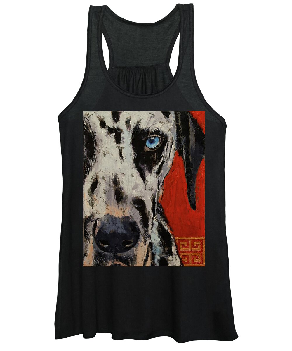 Dog Women's Tank Top featuring the painting Dalmatian by Michael Creese