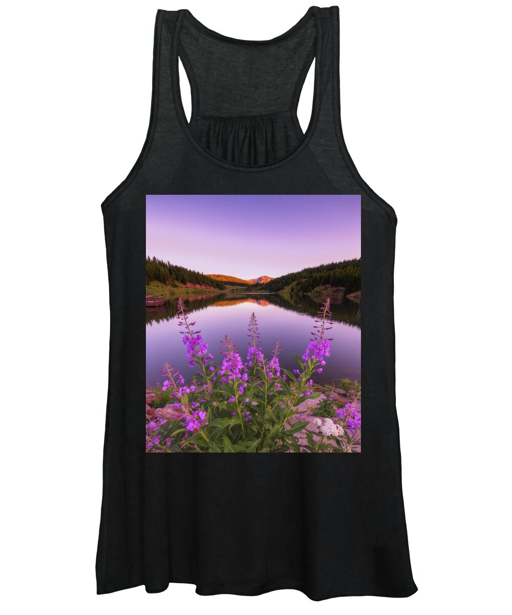 Colorado Women's Tank Top featuring the photograph Fireweed Sunset by Darren White