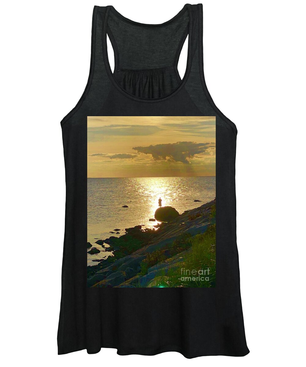 The Knob Women's Tank Top featuring the photograph Fisherman at the Knob by Jacqui Hawk