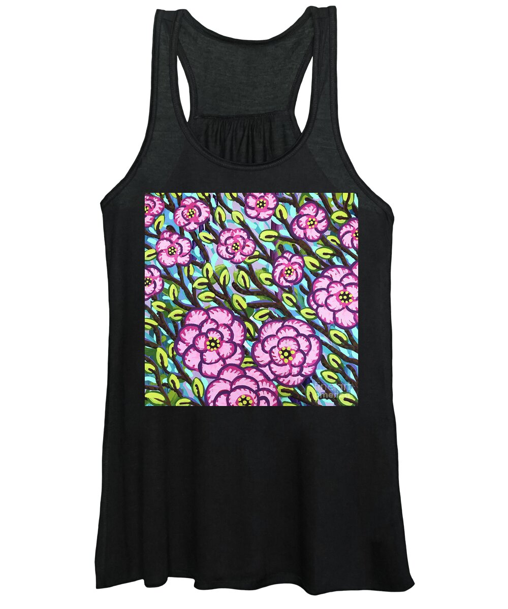 Floral Women's Tank Top featuring the painting Floral Whimsy 3 by Amy E Fraser
