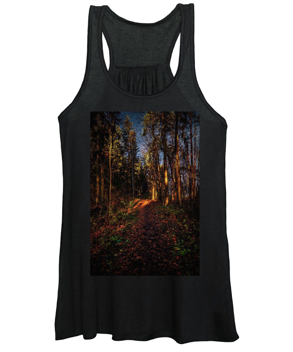 Forest Light Women's Tank Top featuring the photograph Forest light #i1 by Leif Sohlman