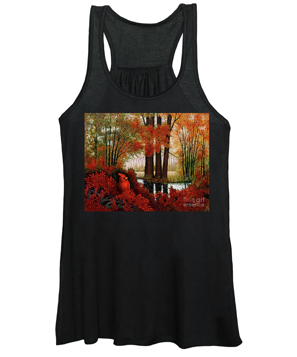 Forest Women's Tank Top featuring the painting Forest Stream 3 by Michael Frank