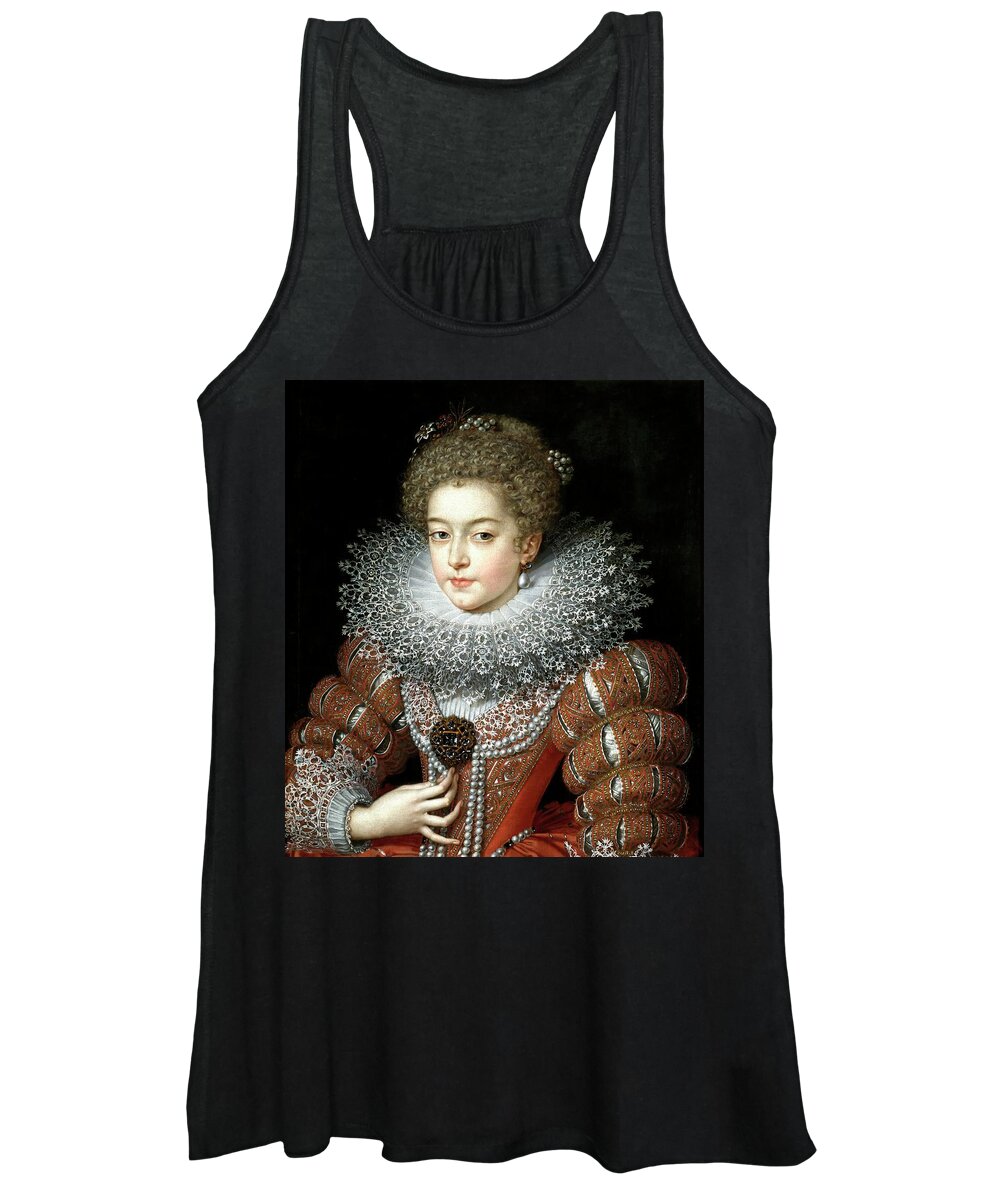 Elizabeth Of France Women's Tank Top featuring the painting Frans Pourbus 'el Joven' / 'Elizabeth of France, Queen of Spain', ca. 1615, Flemish School. by Frans Pourbus the Younger -1569-1622-