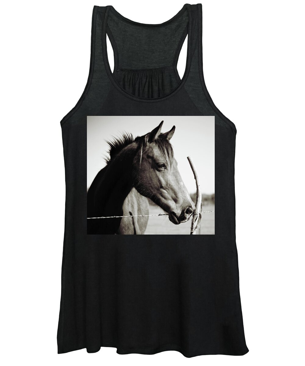Horse Women's Tank Top featuring the photograph Friendly Face by Toni Hopper