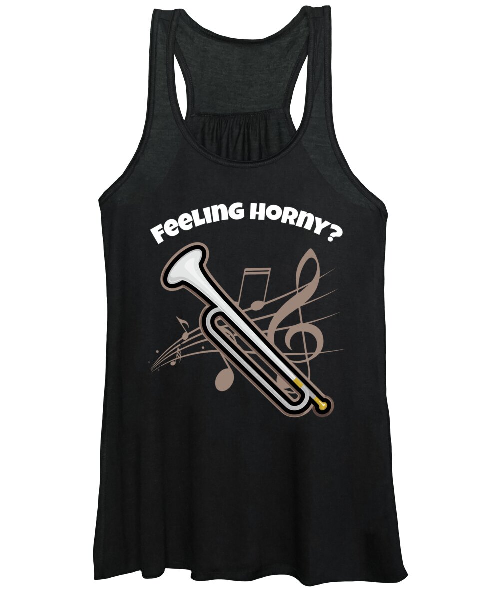 Brass Band Women's Tank Top featuring the digital art Funny Bugle design Brass Horn Marching Band Teachers Players Musicians and Instrument Makers by Martin Hicks