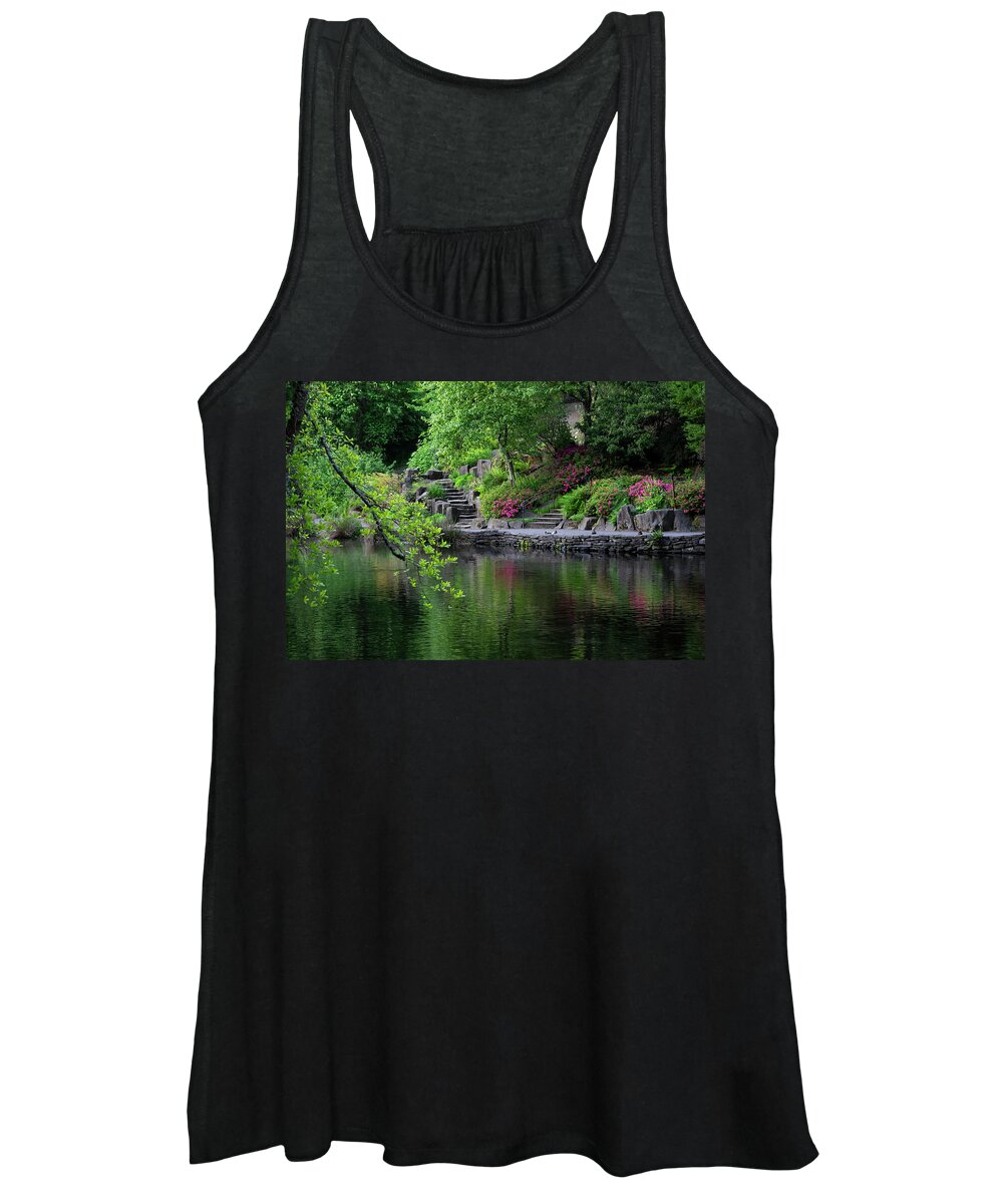 Ponds Women's Tank Top featuring the photograph Garden Reflections by Steven Clark