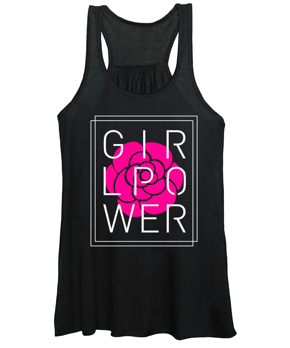 Girl Power Women's Tank Top featuring the mixed media Girl Power - Classy, Minimal Typography 4 by Studio Grafiikka