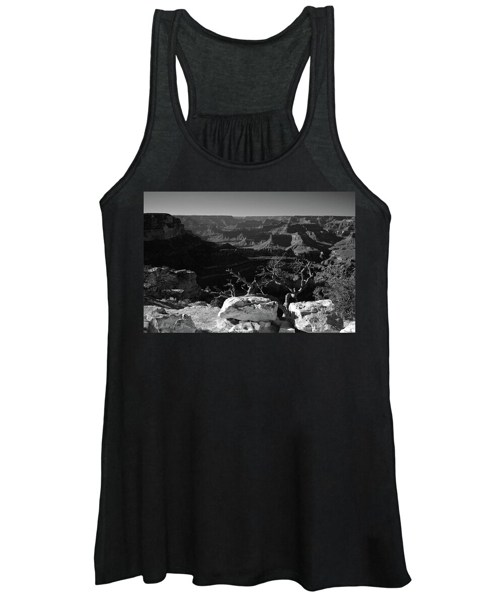 Grand Women's Tank Top featuring the photograph Grand Canyon Black and White by Chance Kafka