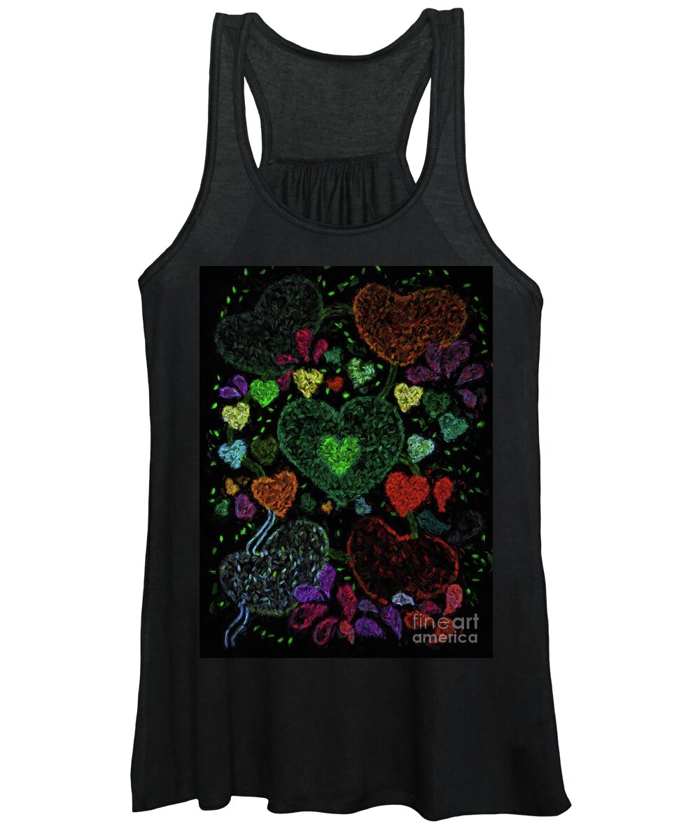 Heart Women's Tank Top featuring the mixed media Heart Connections by Kerri Farley