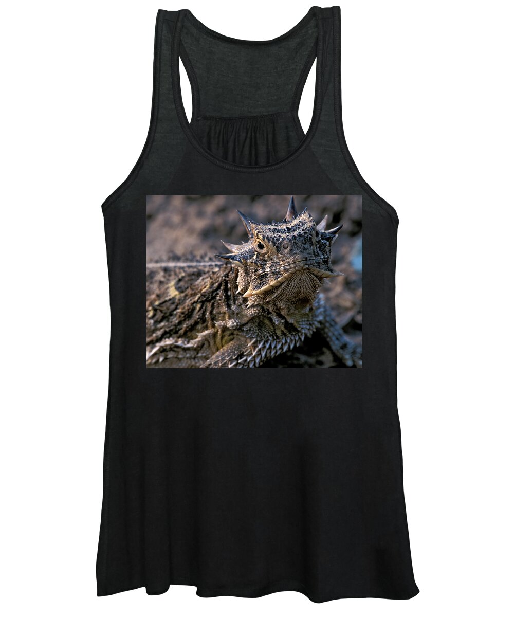 Horn Toad Women's Tank Top featuring the photograph Horn Toad by Gary Langley
