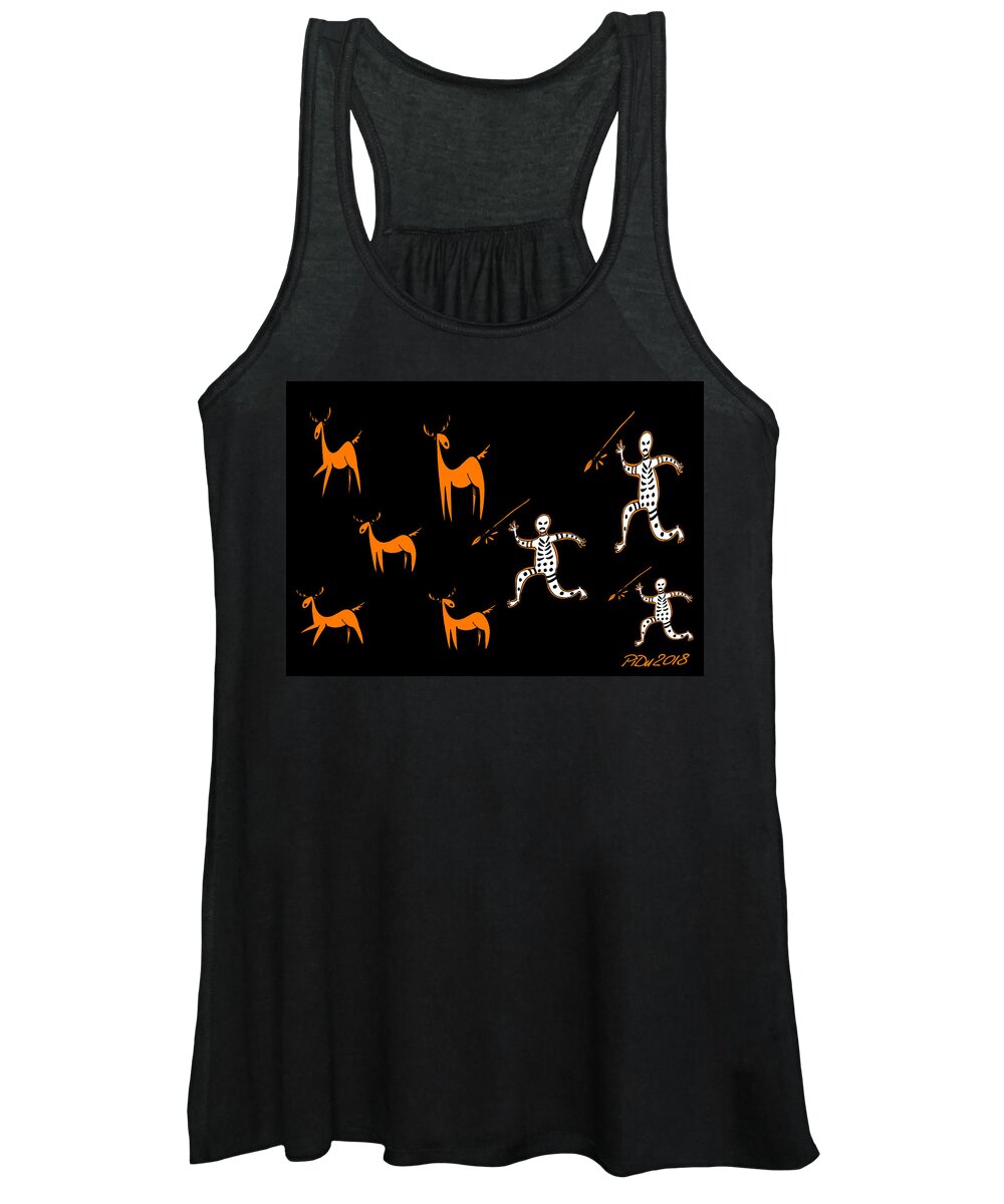 Hunting Women's Tank Top featuring the digital art Hunting for Deer by Piotr Dulski