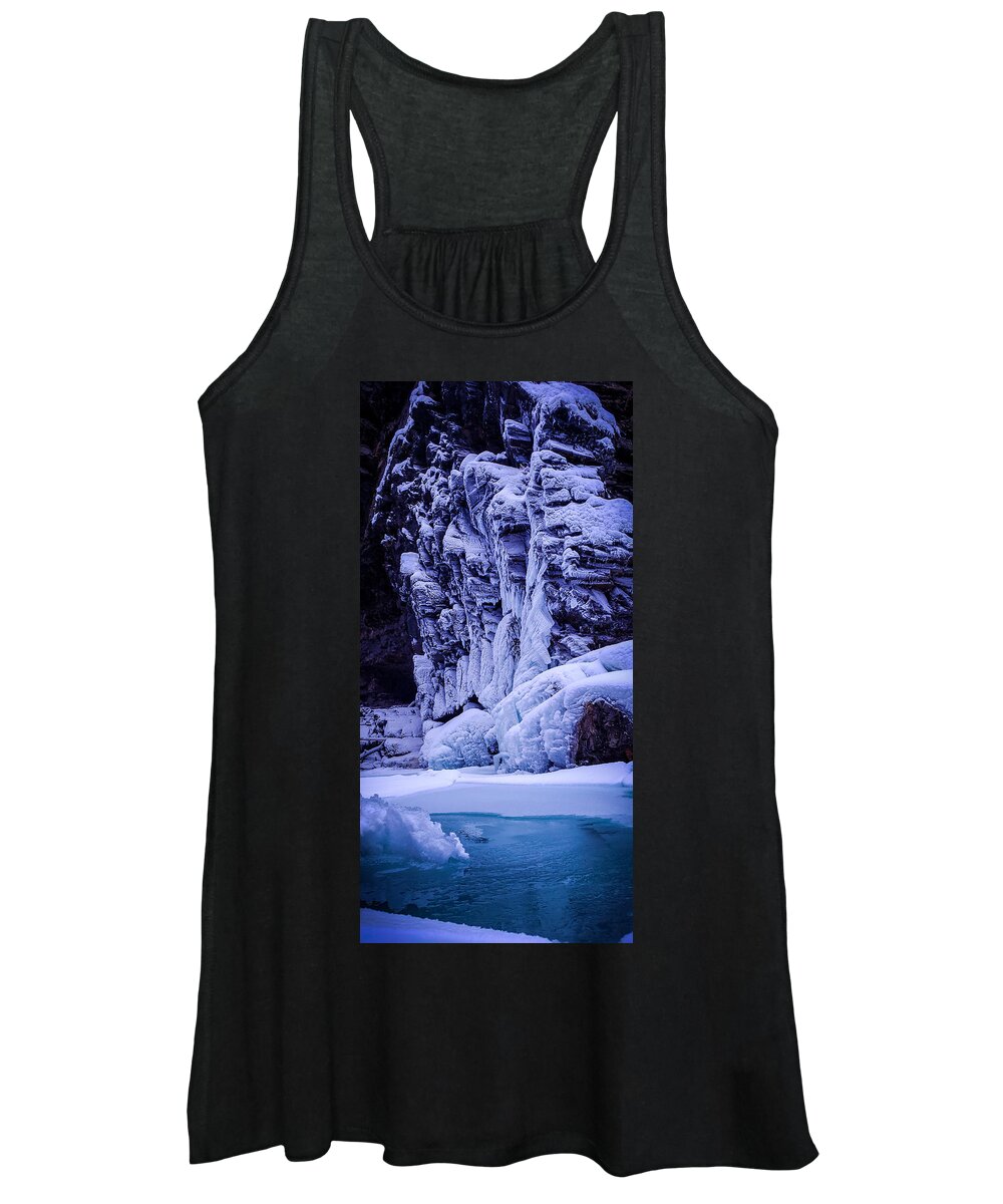 Ice Women's Tank Top featuring the photograph Iced rock by Thomas Nay