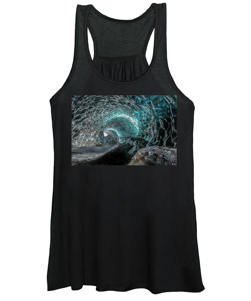Iceland Women's Tank Top featuring the photograph Icy Vortex by Arthur Oleary