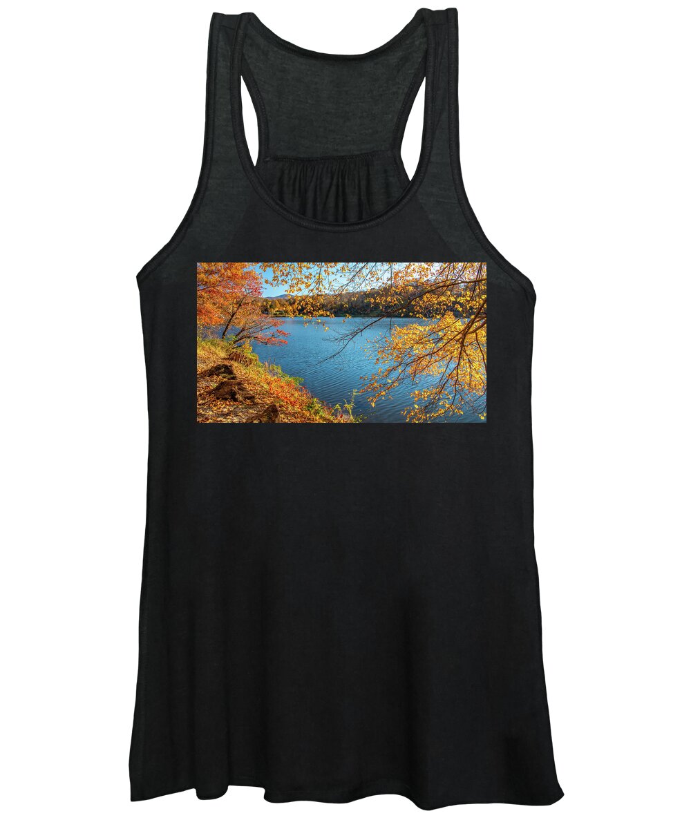 Lake Women's Tank Top featuring the photograph Idyllic Autumn Afternoon by Marcy Wielfaert