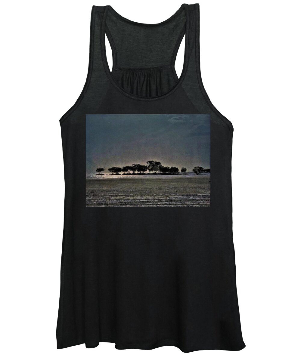 Weipa Women's Tank Top featuring the photograph Illuminated Silhouettes At Sunset by Joan Stratton