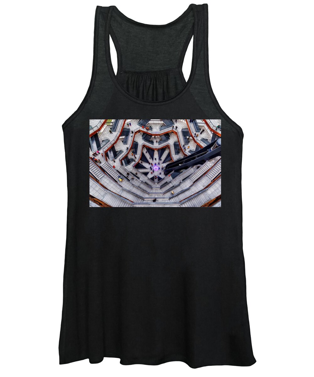 Hudson Yards Women's Tank Top featuring the photograph Inside the Hudson Yards Vessel NYC II by Susan Candelario